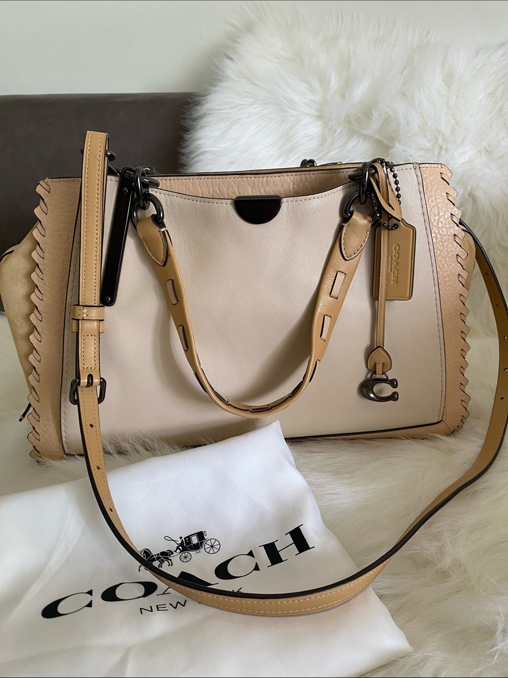 Coach Whipstitch Dreamer 36 In Colorblock With Ivory Multi/Pewter 69613